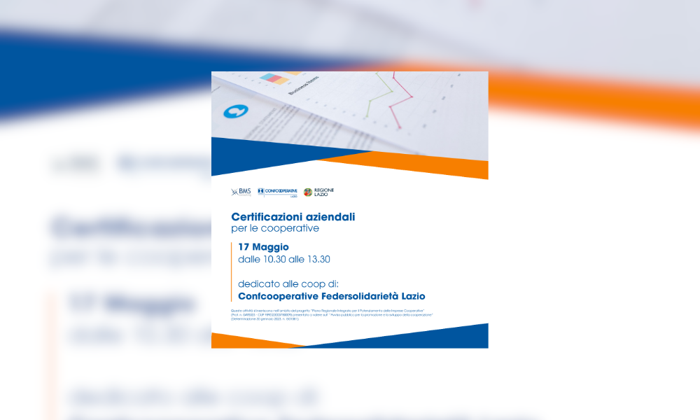 I° Webinar "Certificazioni Aziendali per le cooperative"