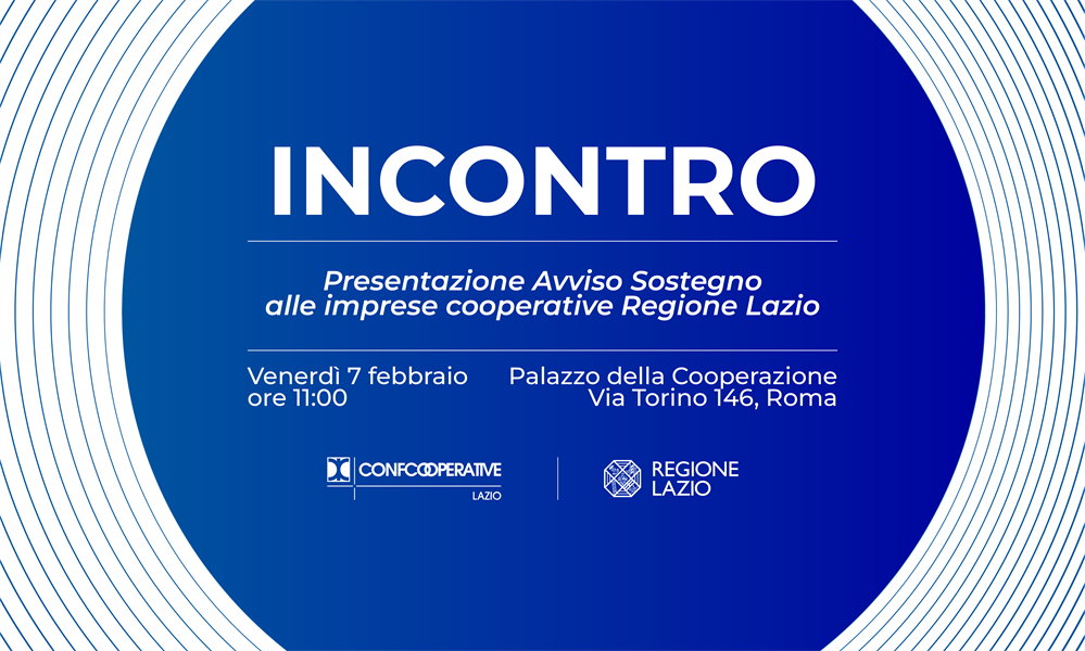 Presentazione Avviso Sostegno alle imprese cooperative Regione Lazio